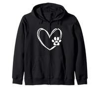 Proprietario di San Valentino Cane Amore Cuore E Zampa Pet Felpa con Cappuccio