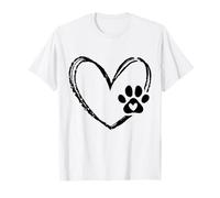 Proprietario di San Valentino Cane Amore Cuore E Zampa Pet Maglietta