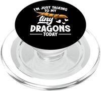 Proprietario lucertola parlando con rettile tenendo peter´s Banded Skink PopSockets PopGrip per MagSafe