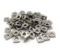 PRORAJE Dadi bassi quadrati M4 INOX A2 Square Nut piatti Ø 4 mm, confezione da 100 pezzi
