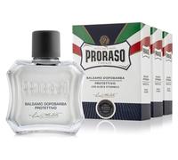 Proraso Balsamo Dopobarba Protettivo, Dopobarba uomo, 3 x 100 ml | Effetto rivitalizzante, Azione protettiva e lenitiva, Con estratti di Aloe e Vitamina E, Senza alcol, Made in Italy dal 1948