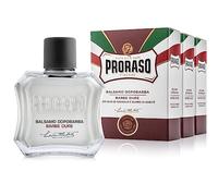 Proraso Balsamo Dopobarba Uomo Barbe Dure, 3 x 100ml, Dopobarba uomo con estratti di Olio di Sandalo e Burro di Karité, Lenitivo e idratante, Made in Italy