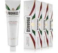 Proraso Sapone da Barba in Tubo Pelli Sensibili, 3 x 150ml, Sapone barba cremoso e arricchito con Estratti di Avena e Tè Verde, Made in Italy