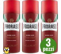 Proraso Schiuma Da Barba Emolliente Lenitiva Barba Dura Olio Sandalo 3pz 400ml