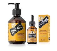 Proraso Set Barba con Detergente Barba 200 ml, Olio da barba uomo 30 ml | Wood and Spice, Set per cura della barba lunga, Cofanetto regalo uomo, Fragranza legnosa e speziata, Made in Italy dal 1948