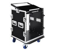 PRORECK 14U Rack/Road Case Con Slant Mixer Top E Rotelle, 20 '' Profondità Rackable, Compensato, 14U Dimensioni di installazione, Pro Stage Performance.