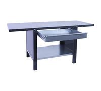 PROREGAL Banco da lavoro BUFFALO METAL con 1x Cassetto | AxLxP 83x150x73cm | Portata 700kg | Grigio | Tavolo da lavoro