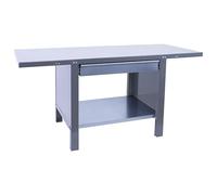 PROREGAL Banco da lavoro BUFFALO METAL con 1x Cassetto | AxLxP 83x180x73cm | Portata 700kg | Grigio | Tavolo da lavoro