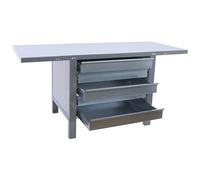 PROREGAL Banco da lavoro BUFFALO METAL con 5x Cassetto | AxLxP 83x120x73cm | Portata 700kg | Grigio | Tavolo da lavoro