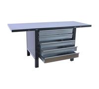 PROREGAL Banco da lavoro BUFFALO METAL con 5x Cassetto | AxLxP 83x150x73cm | Portata 700kg | Grigio | Tavolo da lavoro