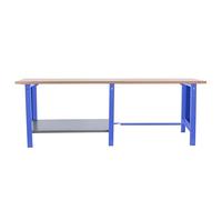 PROREGAL Banco da lavoro BUFFALO WOOD | AxLxP 86,5x210x75cm | Portata 1000kg | Grigio | Tavolo da lavoro