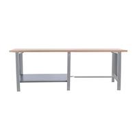 PROREGAL Banco da lavoro BUFFALO WOOD | AxLxP 86,5x260x75cm | Portata 1000kg | Grigio | Tavolo da lavoro