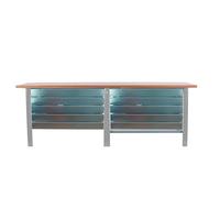 PROREGAL Banco da lavoro BUFFALO WOOD con 10x Cassetto| AxLxP 86,5x260x75cm | Portata 1000kg | Grigio | Tavolo da lavoro