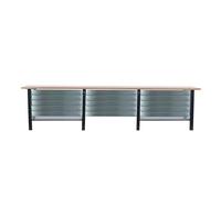 PROREGAL Banco da lavoro BUFFALO WOOD con 15x Cassetto| AxLxP 86,5x300x75cm | Portata 1000kg | Grigio | Tavolo da lavoro