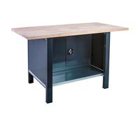 PROREGAL Banco da lavoro BUFFALO WOOD con Armadio | AxLxP 86,5x150x75cm | Portata 1000kg | Grigio | Tavolo da lavoro