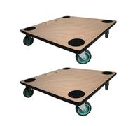 PROREGAL Carrello da transporto professionale con 4 ruoto | AxLxP 11,5x50x50cm | Portata 150kg | Pannello di compensato | Marrone | 2 Pezzi | Carrello per mobili