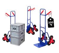 PROREGAL Carrello saliscale ODIN | AxLxP 111x60x43cm | Portata | Ruote in gomma dura | Blu