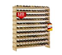 PROREGAL Casier à vin en bois NAVARRA, dimensions (H x L x P) : 135 x 123 x 28 cm, capacité de 120 bouteilles sur 10 étagères