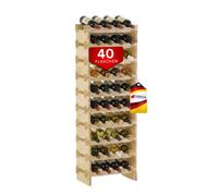 PROREGAL Casier à vin en bois NAVARRA, dimensions (H x L x P) : 135 x 46 x 28 cm, capacité de 40 bouteilles sur 10 étagères