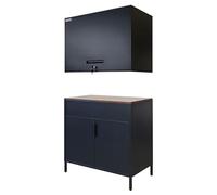 PROREGAL Mega Deal 1x schedario LION + 1x armadio pensile ELEPHANT in metallo 80x40cm in acciaio con verniciatura a polvere vintage marrone/nero