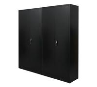 PROREGAL Mega Deal | 2x Armandio in acciaio ante ELEPHANT | AxLxP 185x90x40cm | 4 Ripiani | Gia montato | Nero