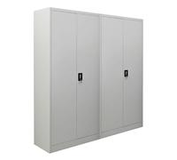 PROREGAL Mega Deal | 2x Armandio in acciaio ante ELEPHANT | AxLxP 185x90x40cm | 4 Ripiani | Grigio Chiaro