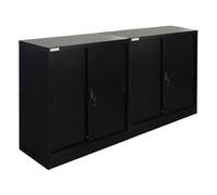 PROREGAL Mega Deal 2x Mobiletto portadocumenti a forma di elefante con ante scorrevoli chiudibili a chiave | AxLxP 90x90x40cm | 2 ripiani | Nero