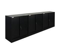 PROREGAL Mega Deal 3x Mobiletto portadocumenti a forma di elefante con ante scorrevoli chiudibili a chiave | AxLxP 90x90x40cm | 2 ripiani | Nero