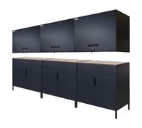 PROREGAL Mega Deal 3x schedario LION + 3x armadio pensile ELEPHANT in metallo 80x40cm in acciaio con verniciatura a polvere vintage marrone/nero