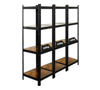 PROREGAL Mega Deal | 3x Vintage Series Scaffale per carichi pesanti Ragnar | AxLxP 150x45x45cm | Portata per ripiano 100kg | Marrone Vintage Nero