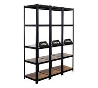 PROREGAL Mega Deal | 3x Vintage Series Scaffale per carichi pesanti Ragnar | AxLxP 180x45x45cm | Portata per ripiano 100kg | Marrone Vintage Nero