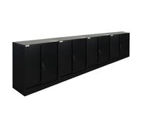 PROREGAL Mega Deal 4x Mobiletto portadocumenti a forma di elefante con ante scorrevoli chiudibili a chiave | AxLxP 90x90x40cm | 2 ripiani | Nero