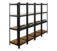 PROREGAL Mega Deal | 4x Vintage Series Scaffale per carichi pesanti Ragnar | AxLxP 150x45x45cm | Portata per ripiano 100kg | Marrone Vintage Nero