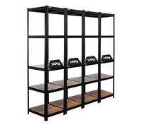 PROREGAL Mega Deal | 4x Vintage Series Scaffale per carichi pesanti Ragnar | AxLxP 180x45x45cm | Portata per ripiano 100kg | Marrone Vintage Nero