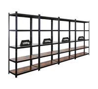 PROREGAL Mega Deal | 4x Vintage Series Scaffale per carichi pesanti Ragnar | AxLxP 180x90x40cm | Portata per ripiano 100kg | Marrone Vintage Nero