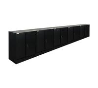 PROREGAL Mega Deal 5x Mobiletto portadocumenti a forma di elefante con ante scorrevoli chiudibili a chiave | AxLxP 90x90x40cm | 2 ripiani | Nero