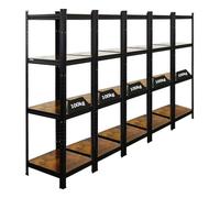 PROREGAL Mega Deal | 5x Vintage Series Scaffale per carichi pesanti Ragnar | AxLxP 150x45x45cm | Portata per ripiano 100kg | Marrone Vintage Nero