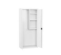 PROREGAL Mobile contenitore AMEGO | AxLxP 180x60x40 cm | 3 ripiani | Bianco-bianco | Mobiletto in metallo