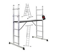 PROREGAL Ponteggio da lavoro MULTISTEP 3-in-1 Scala in Alluminio 2x6 Pioli Altezza fino a 2,7m