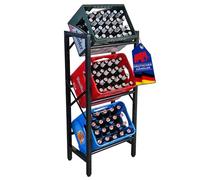 PROREGAL Portacasse per bevande KÖNIGSSEE M AxLxP 108x49x32 cm 3 casse su 3 livelli Piedini regolabili in altezza Nero