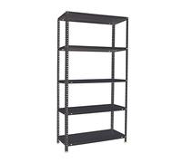 PROREGAL Scaffale imbullonato PANDA TALL | AxLxP 200x100x50cm | 5 ripiani | Portata per ripiano 100kg | Antracite | Scaffale indipendente Scaffale da cantina