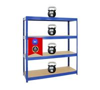 PROREGAL Scaffale per carichi pesanti DINO | AxLxP 180x160x60cm | Portata per ripiano 600kg | Blu
