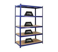 PROREGAL Scaffale per carichi pesanti TAURUS | AxLxP 180x120x60cm | Portata per ripiano 175kg | Blu
