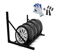 PROREGAL Scaffale Pieghevole porta pneumatici CARRERO per il montaggio a parete | AxLxP 62x88-122x57cm | Fino a 5 Pneumatici | Nero