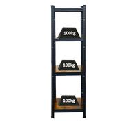 PROREGAL Vintage Series Scaffale per carichi pesanti Ragnar | AxLxP 150x45x45cm | Portata per ripiano 100kg | Marrone Vintage Nero