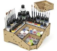 PROSCALE Organizer ed Espositore per Colori Acrilici Modellismo - Porta Bottiglie Warhammer, Citadel, Miniature - Postazione Pittura (Modello D)
