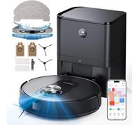 Proscenic Q8 Max Robot Aspirapolvere Lavapavimenti con Mappatura 6000Pa, 200 min, 60 Dias Svuotamento Automatico, Robottino Pulisci Pavimento e Lava, Navigazione LiDAR, Controllo APP/Wifi/Siri