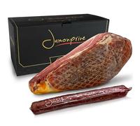 Prosciutto Crudo Intero Serrano 1 Kg + Chorizo Iberico - Prosciuttos Intero Tradizionale, Pronto Da Servire, Regalo Gourmet, Tapas e Cene Festive