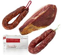 Prosciutto Crudo Serrano Spagnolo Stagionato & Disossato 1 KG (Jamon Serrano) + Chorizo Salsiccia 200 gr + Salchichón Salsiccia 200 gr - Jamonprive