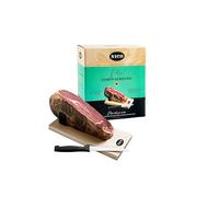 Prosciutto Crudo Serrano Spagnolo Stagionato e Disossato (Mini Jamon Serrano) + Porta Prosciutto + Coltello 1 Kg NICO